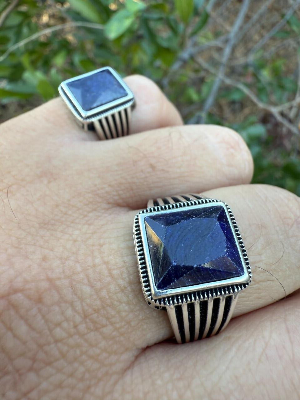 Royalty Ring - 925 Silver - Genuine Blue Sapphire Stone