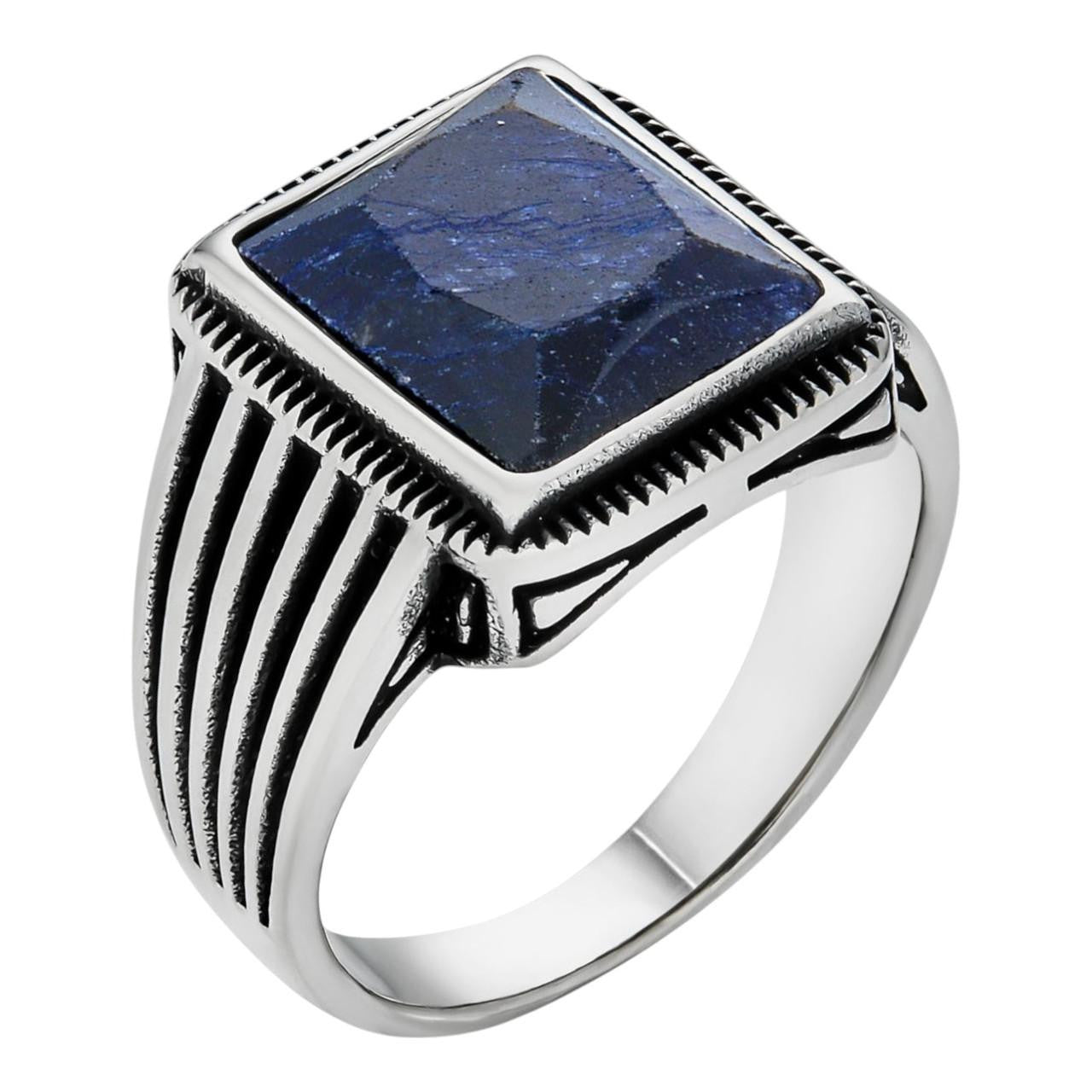 Royalty Ring - 925 Silver - Genuine Blue Sapphire Stone