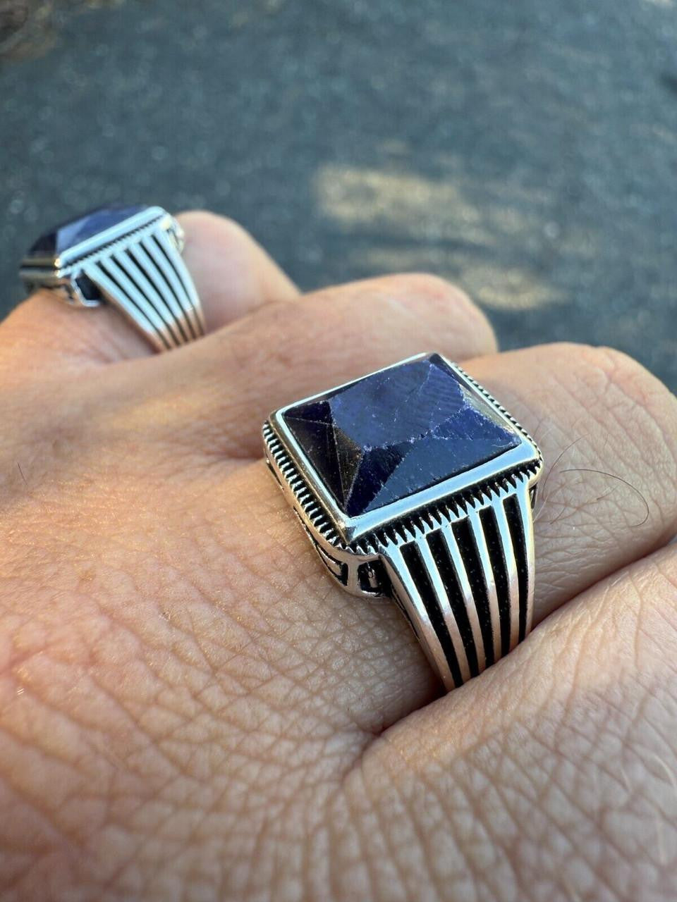 Royalty Ring - 925 Silver - Genuine Blue Sapphire Stone