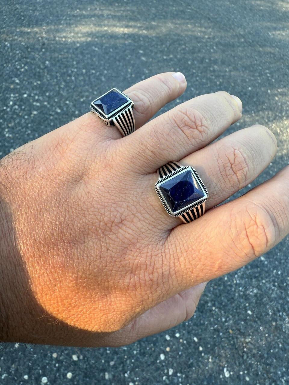 Royalty Ring - 925 Silver - Genuine Blue Sapphire Stone