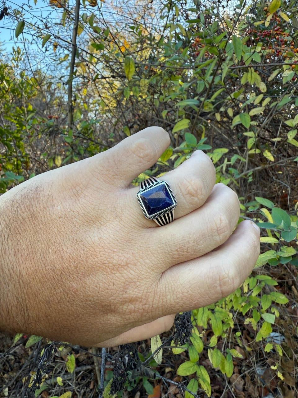 Royalty Ring - 925 Silver - Genuine Blue Sapphire Stone