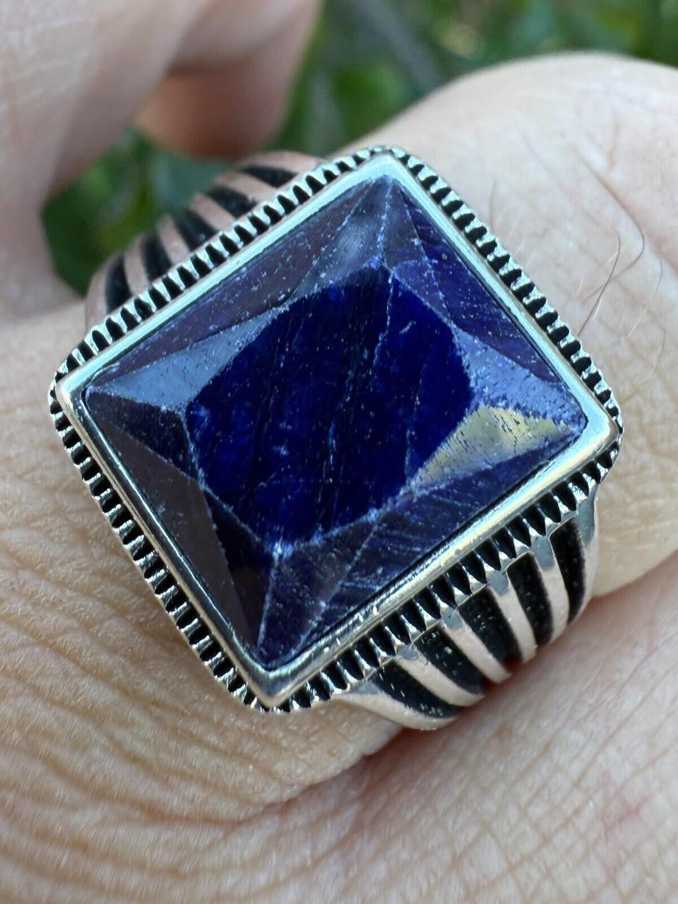 Royalty Ring - 925 Silver - Genuine Blue Sapphire Stone