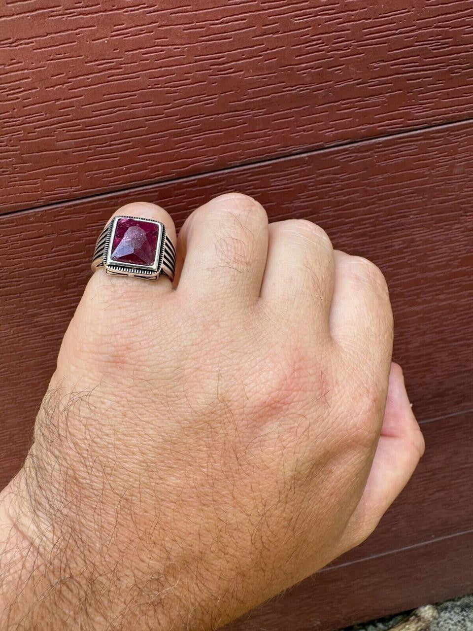 Royalty Ring - 925 Silver - Genuine Red Ruby Stone