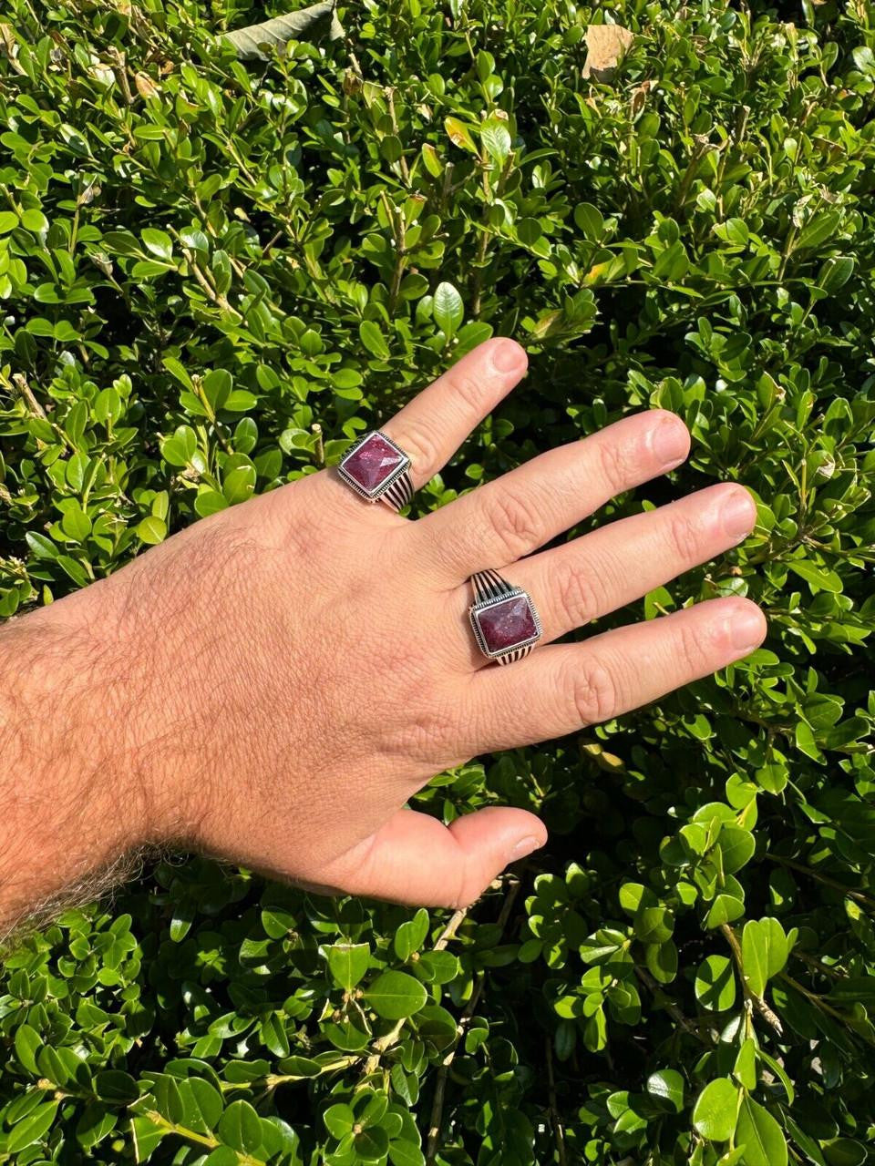 Royalty Ring - 925 Silver - Genuine Red Ruby Stone