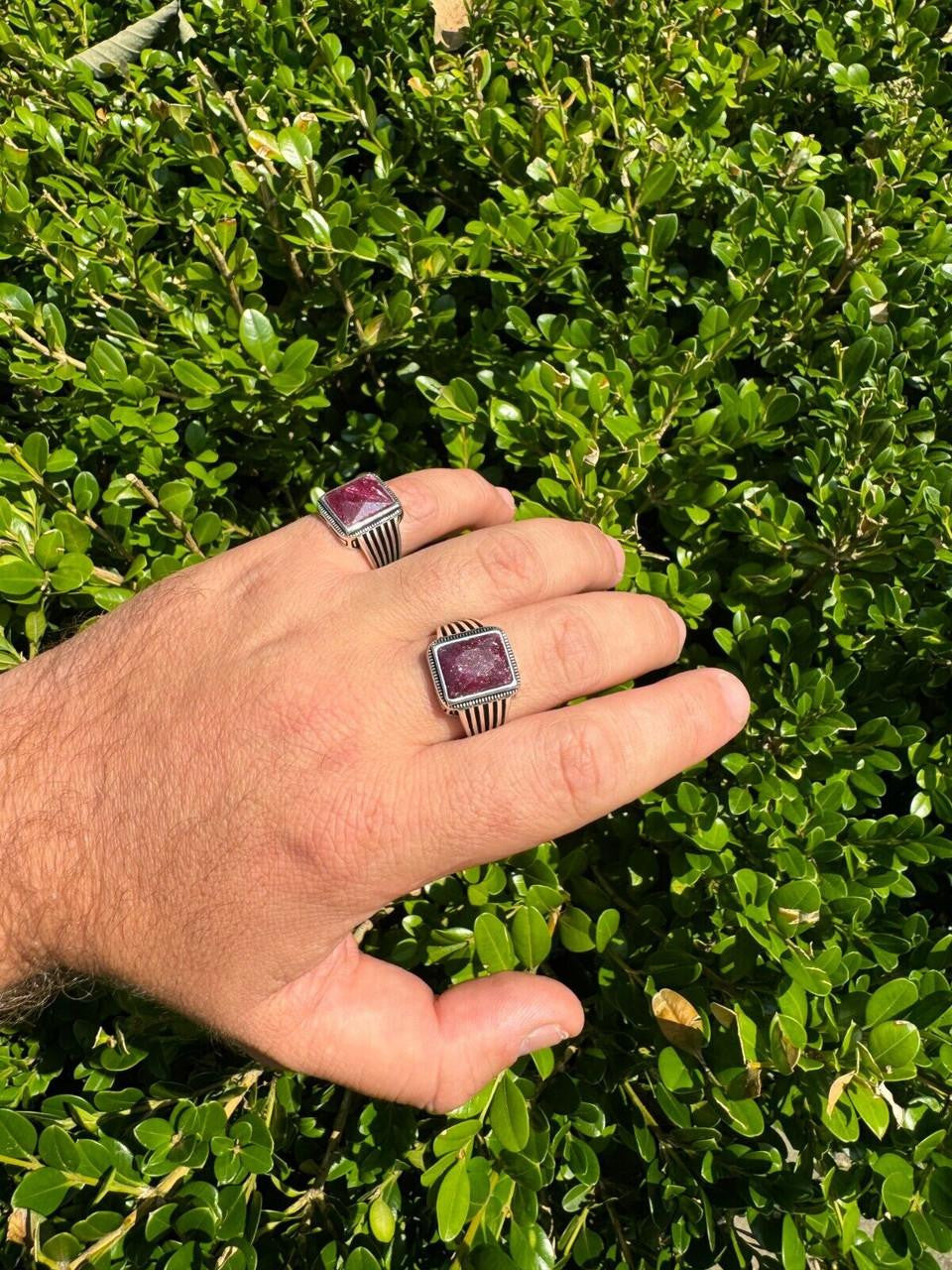 Royalty Ring - 925 Silver - Genuine Red Ruby Stone