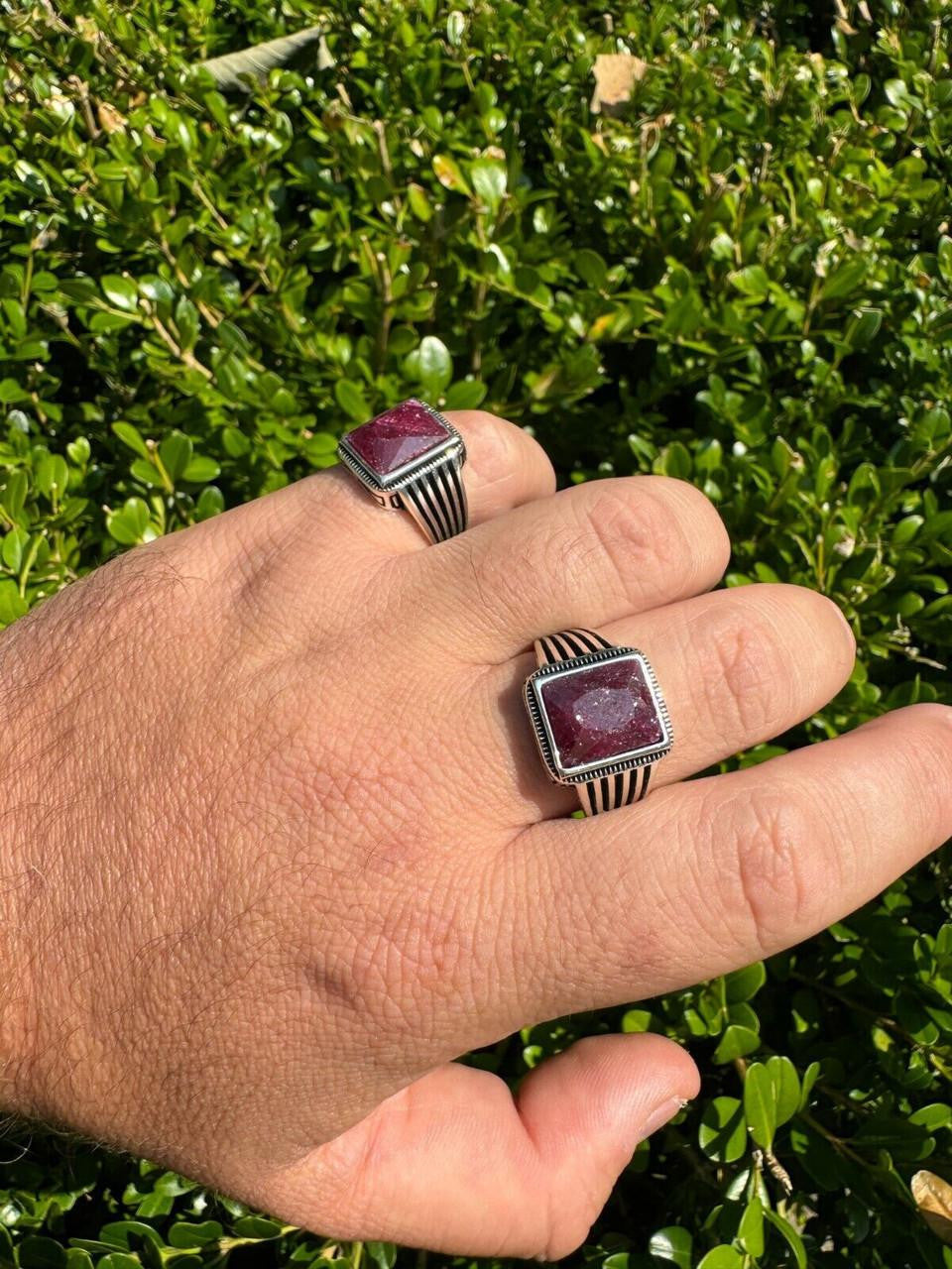 Royalty Ring - 925 Silver - Genuine Red Ruby Stone