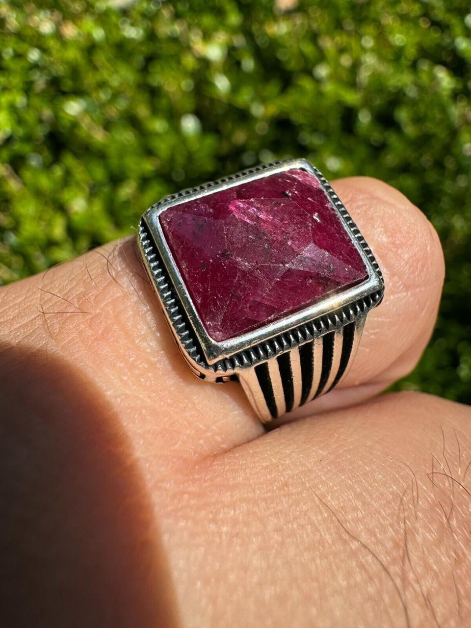 Royalty Ring - 925 Silver - Genuine Red Ruby Stone