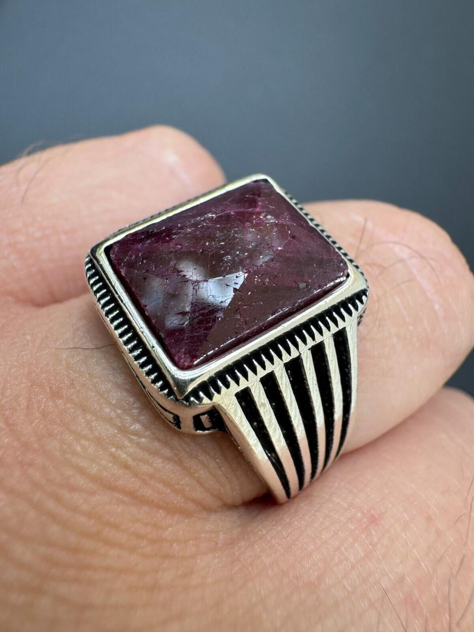 Royalty Ring - 925 Silver - Genuine Red Ruby Stone