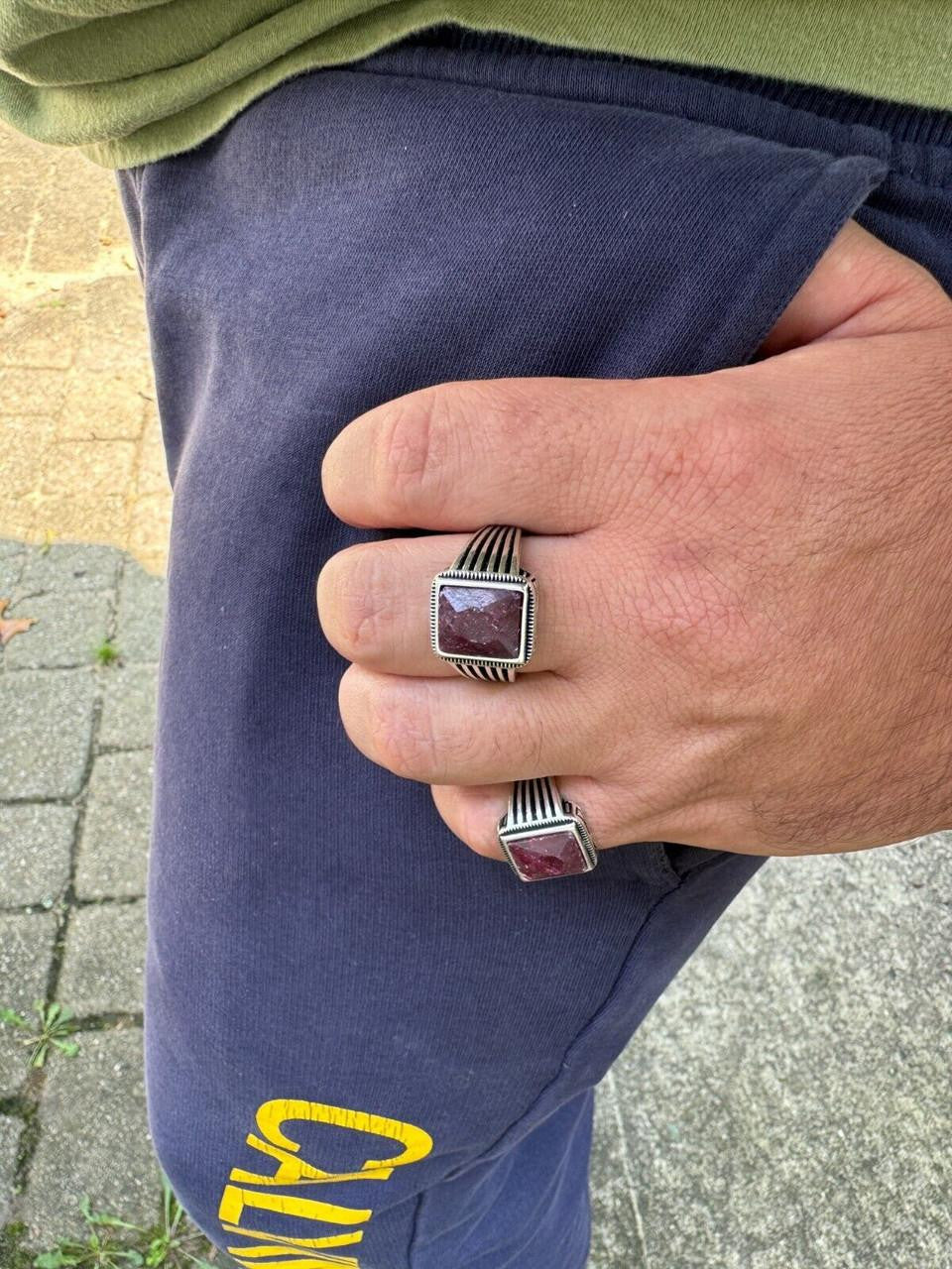Royalty Ring - 925 Silver - Genuine Red Ruby Stone