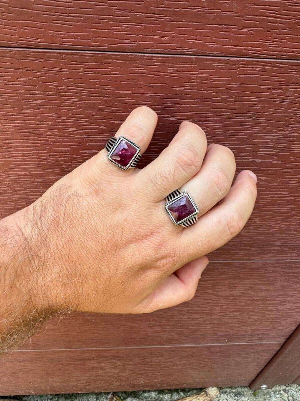 Royalty Ring - 925 Silver - Genuine Red Ruby Stone