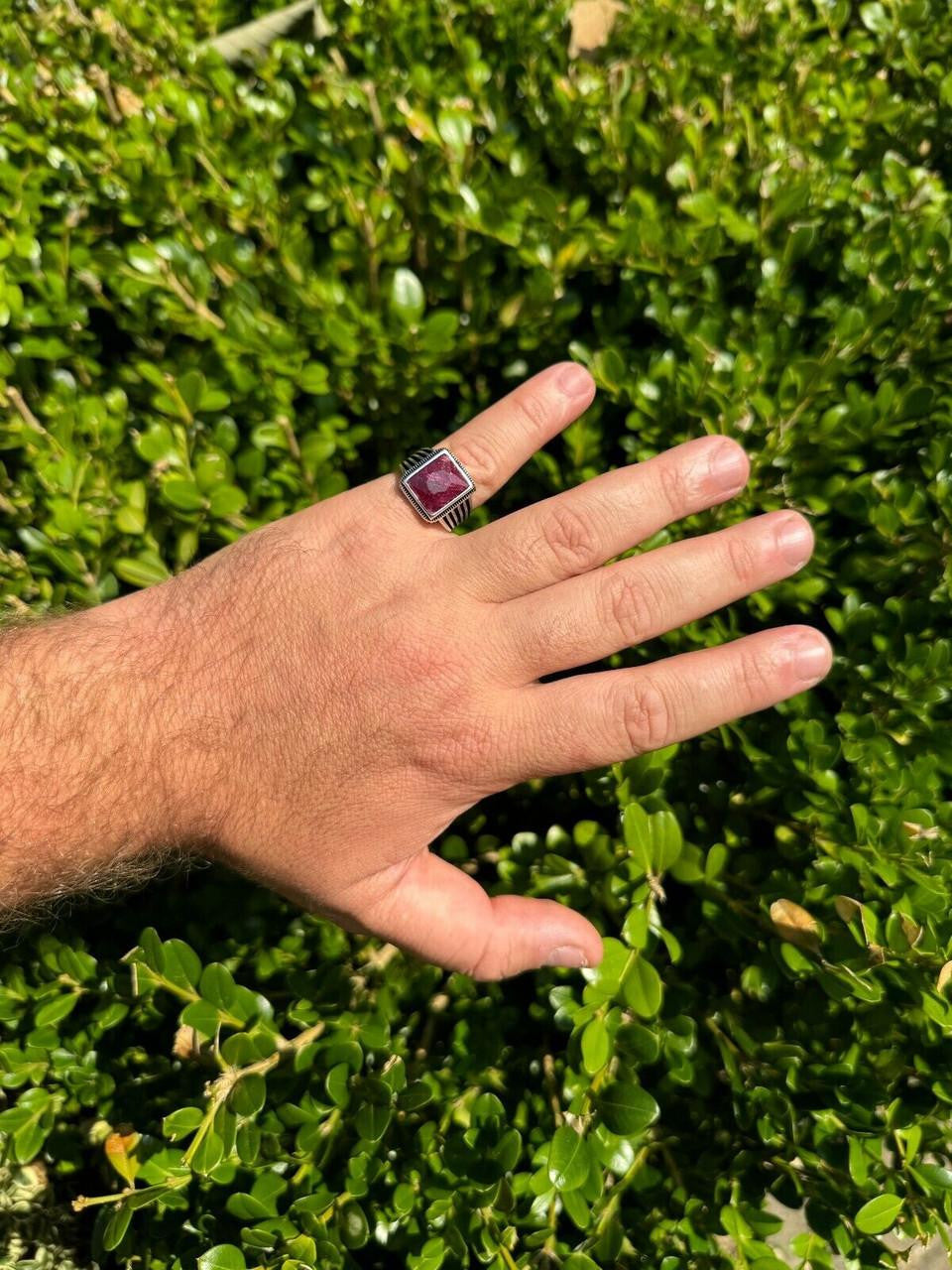Royalty Ring - 925 Silver - Genuine Red Ruby Stone