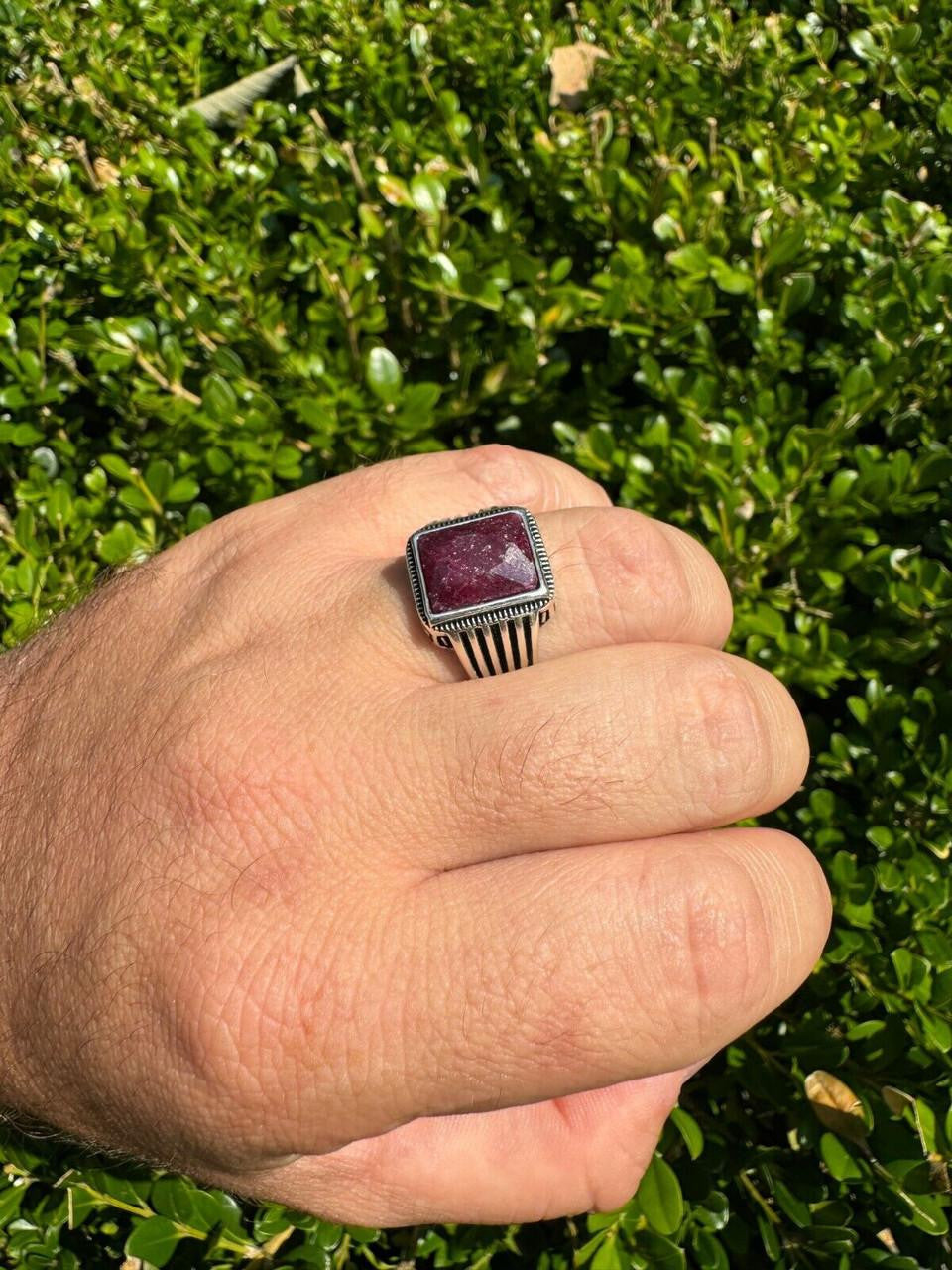 Royalty Ring - 925 Silver - Genuine Red Ruby Stone