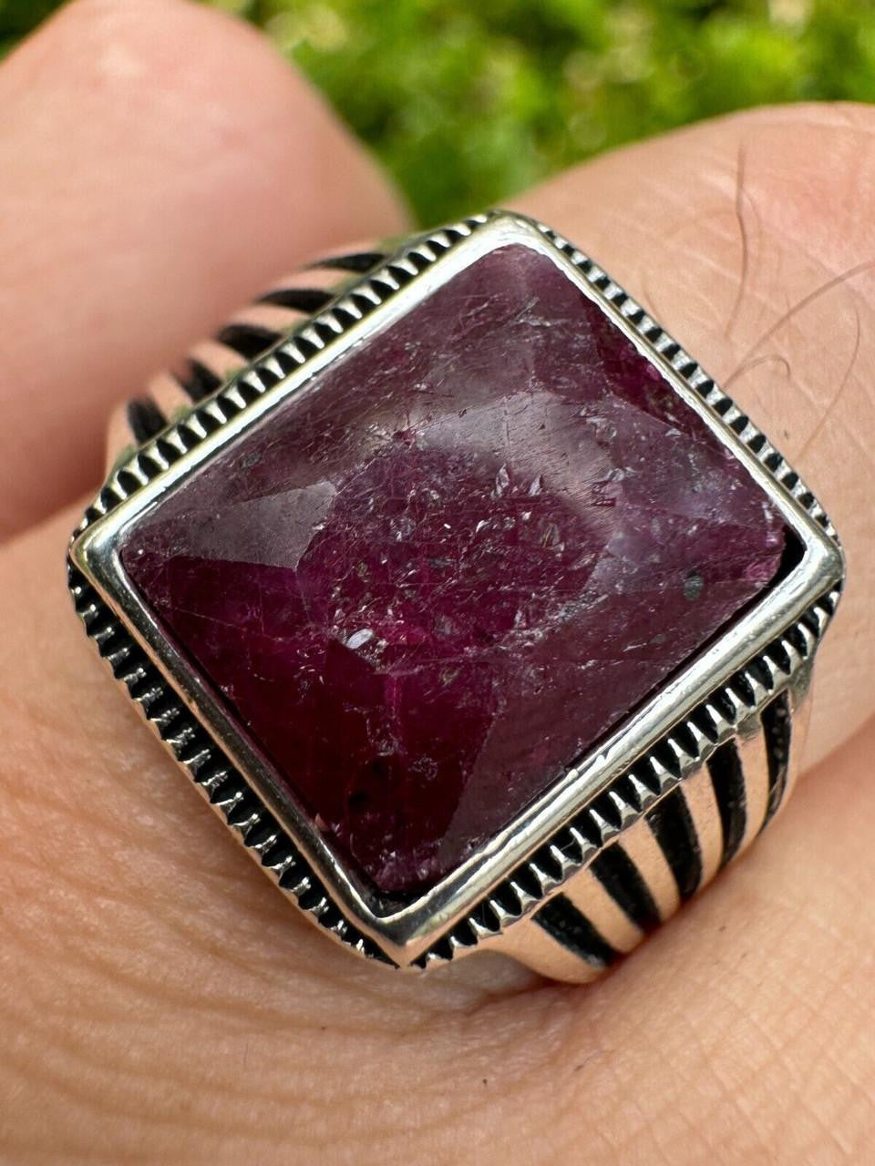 Royalty Ring - 925 Silver - Genuine Red Ruby Stone