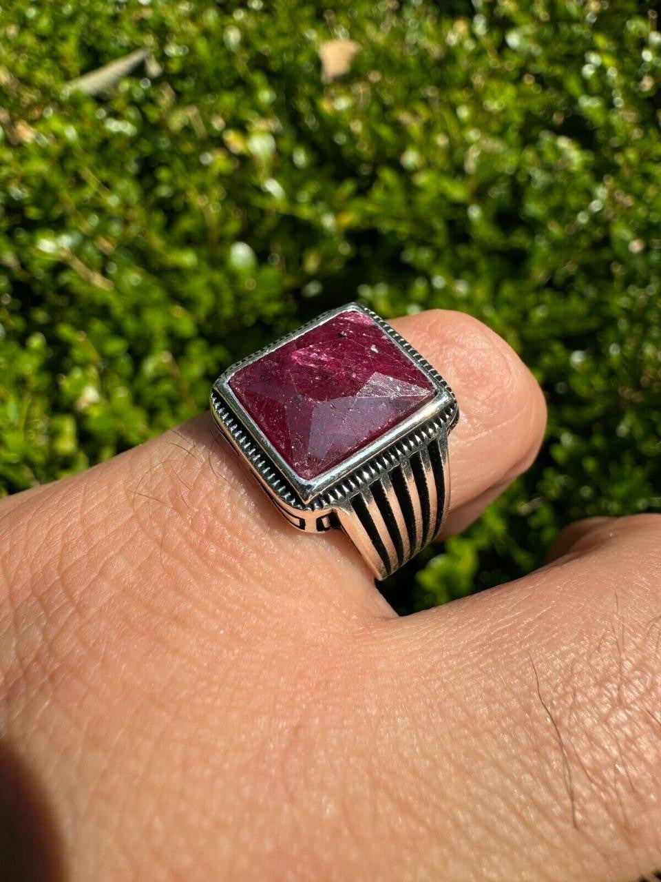 Royalty Ring - 925 Silver - Genuine Red Ruby Stone