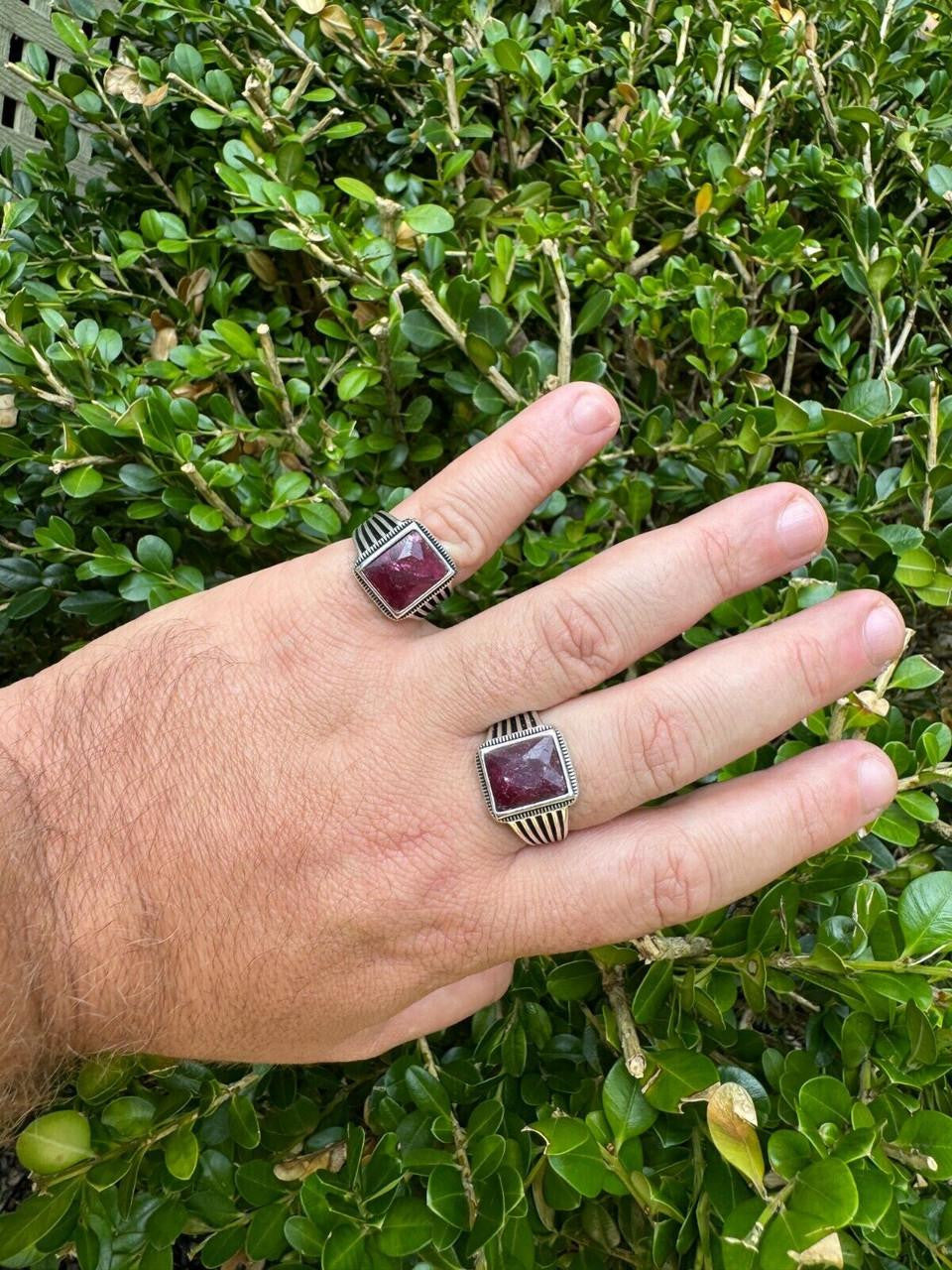 Royalty Ring - 925 Silver - Genuine Red Ruby Stone