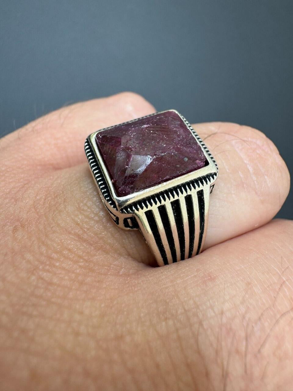 Royalty Ring - 925 Silver - Genuine Red Ruby Stone