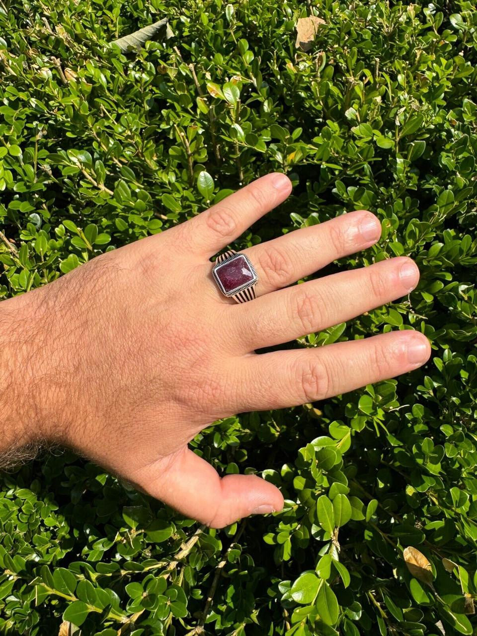 Royalty Ring - 925 Silver - Genuine Red Ruby Stone