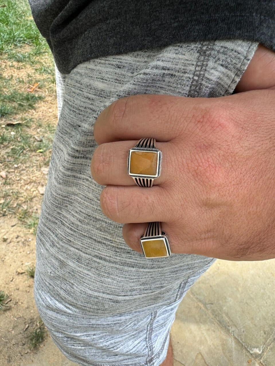 Royalty Ring - 925 Silver - Genuine Yellow Sapphire Stone