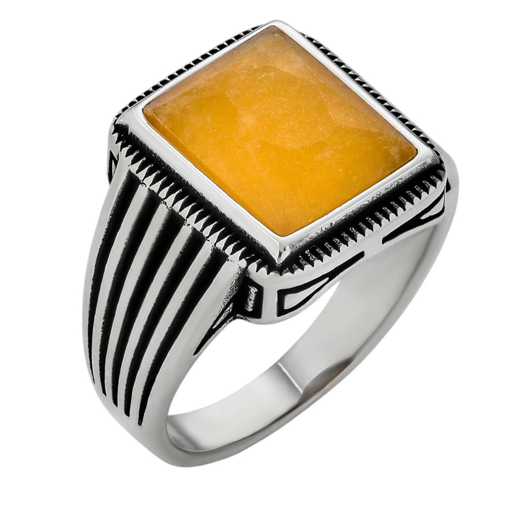 Royalty Ring - 925 Silver - Genuine Yellow Sapphire Stone