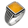 Royalty Ring - 925 Silver - Genuine Yellow Sapphire Stone
