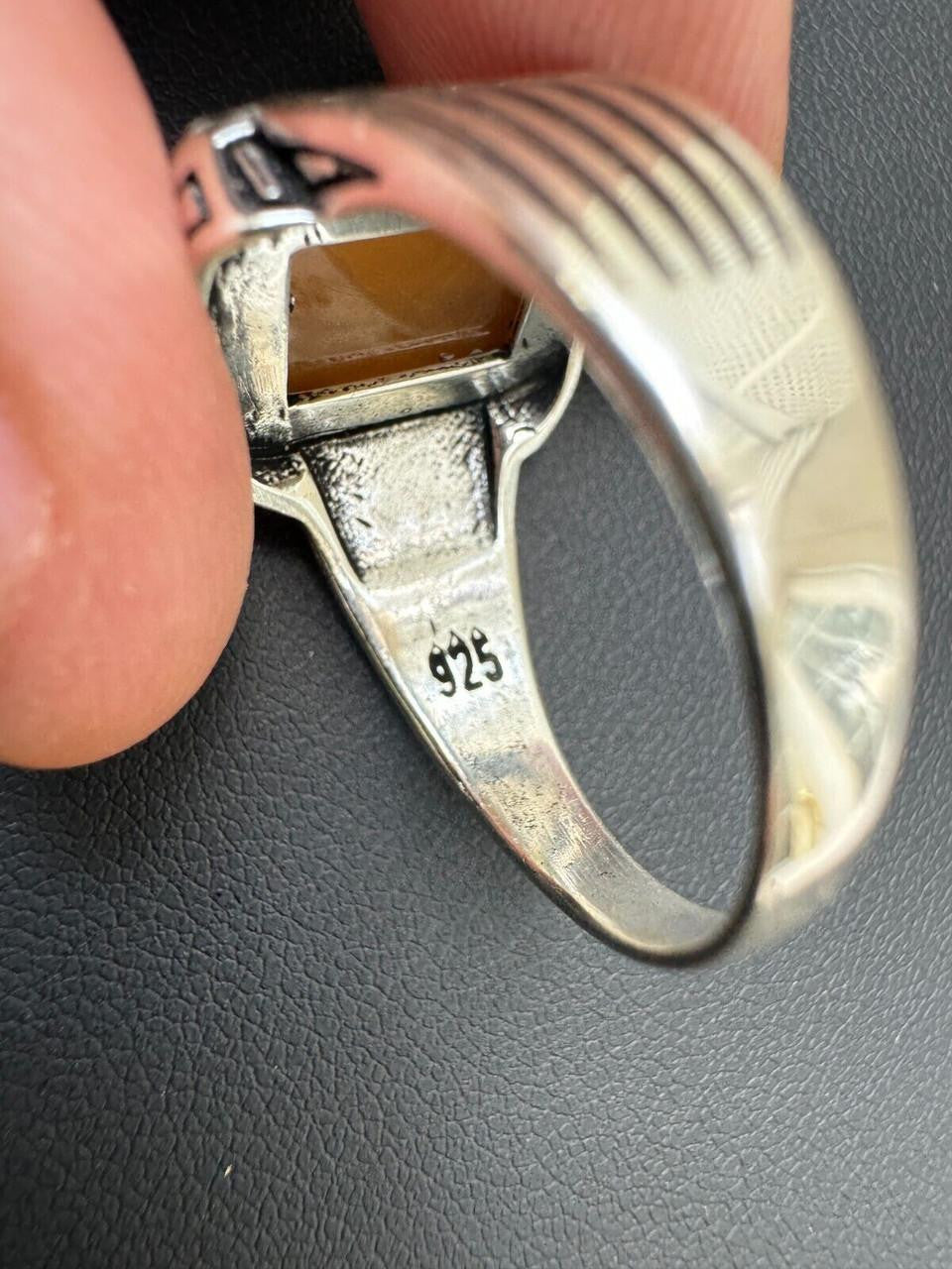 Royalty Ring - 925 Silver - Genuine Yellow Sapphire Stone