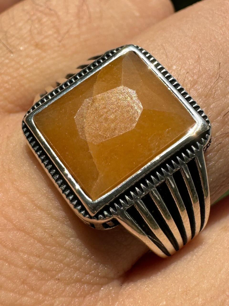 Royalty Ring - 925 Silver - Genuine Yellow Sapphire Stone