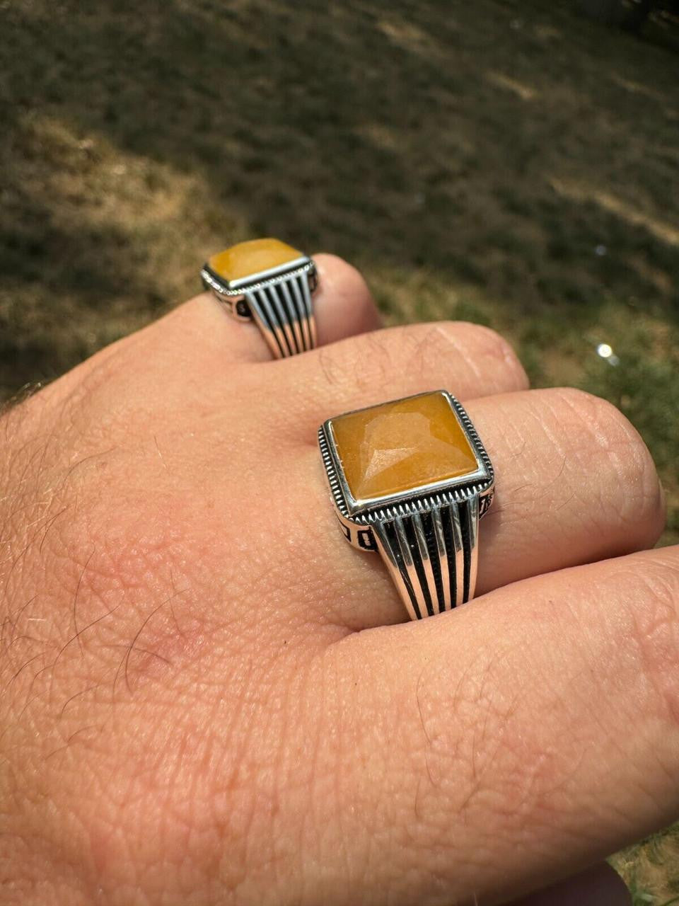 Royalty Ring - 925 Silver - Genuine Yellow Sapphire Stone