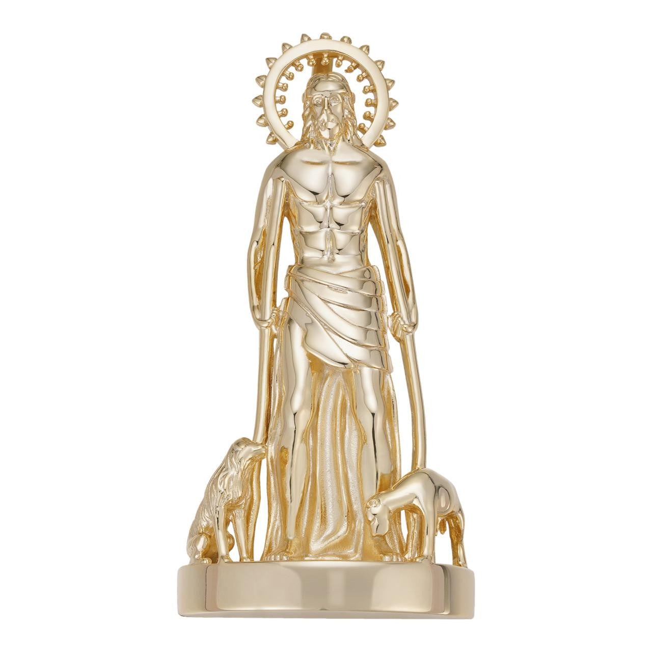 Saint Lazarus Plain San Lazaro Pendant - 14k Gold Vermeil 925 Silver - 3 Sizes 1.25"-2.5"