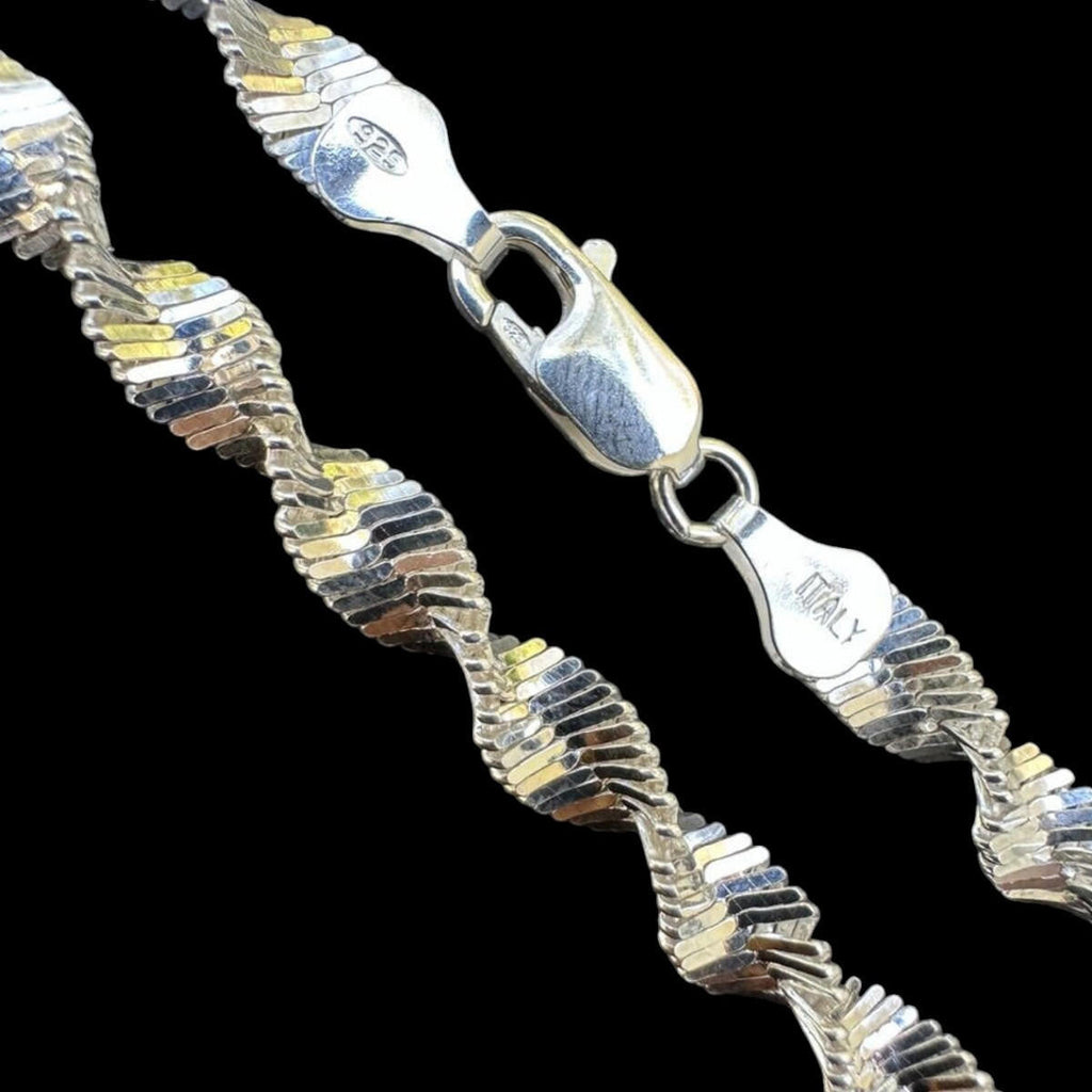 Singapore Rope Chain Necklace - 925 Sterling Silver - 14"-28" - 6mm