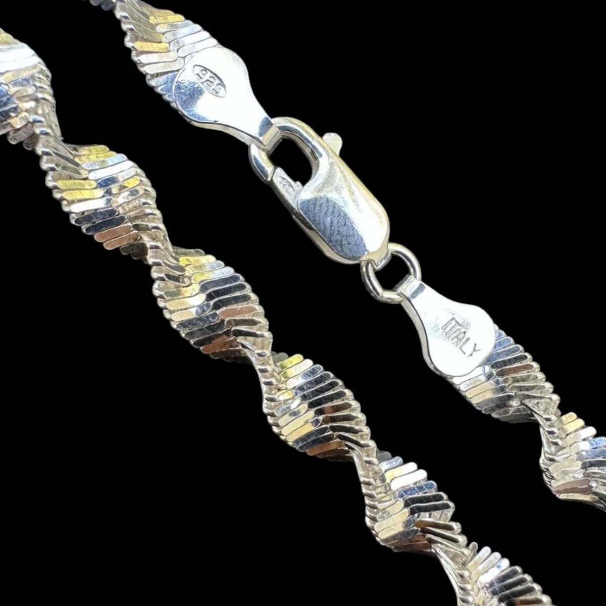 Singapore Rope Chain Necklace - 925 Sterling Silver - 14"-28" - 6mm