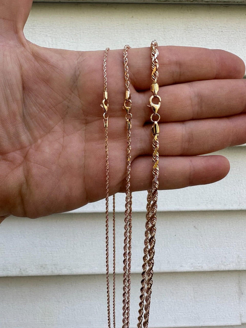 Rope Chain Necklace - 14k Rose Gold - 16"-30" - 1.5mm-6mm