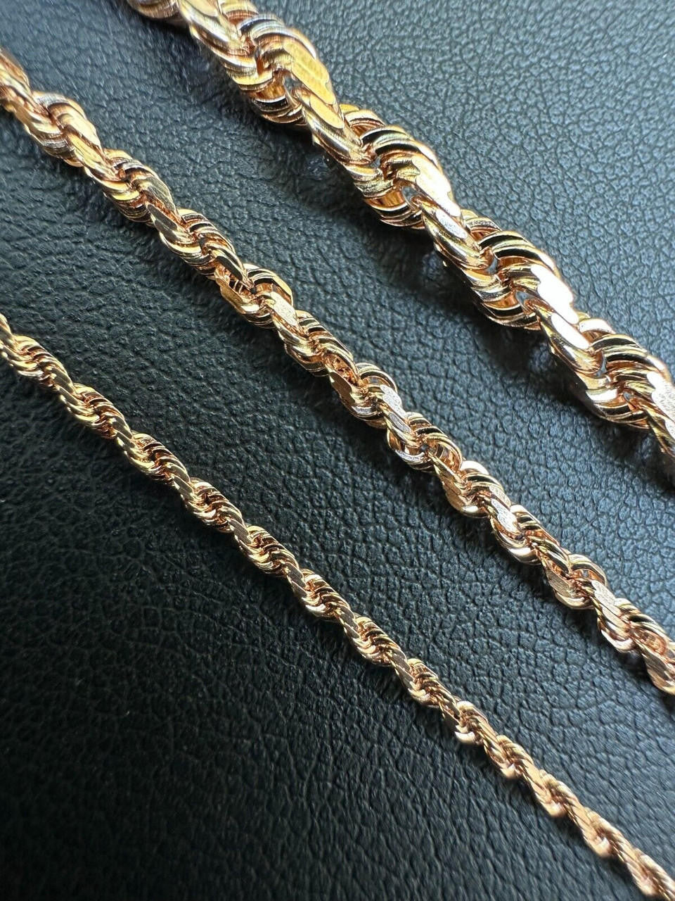 Rope Chain Necklace - 14k Rose Gold - 16"-30" - 1.5mm-6mm