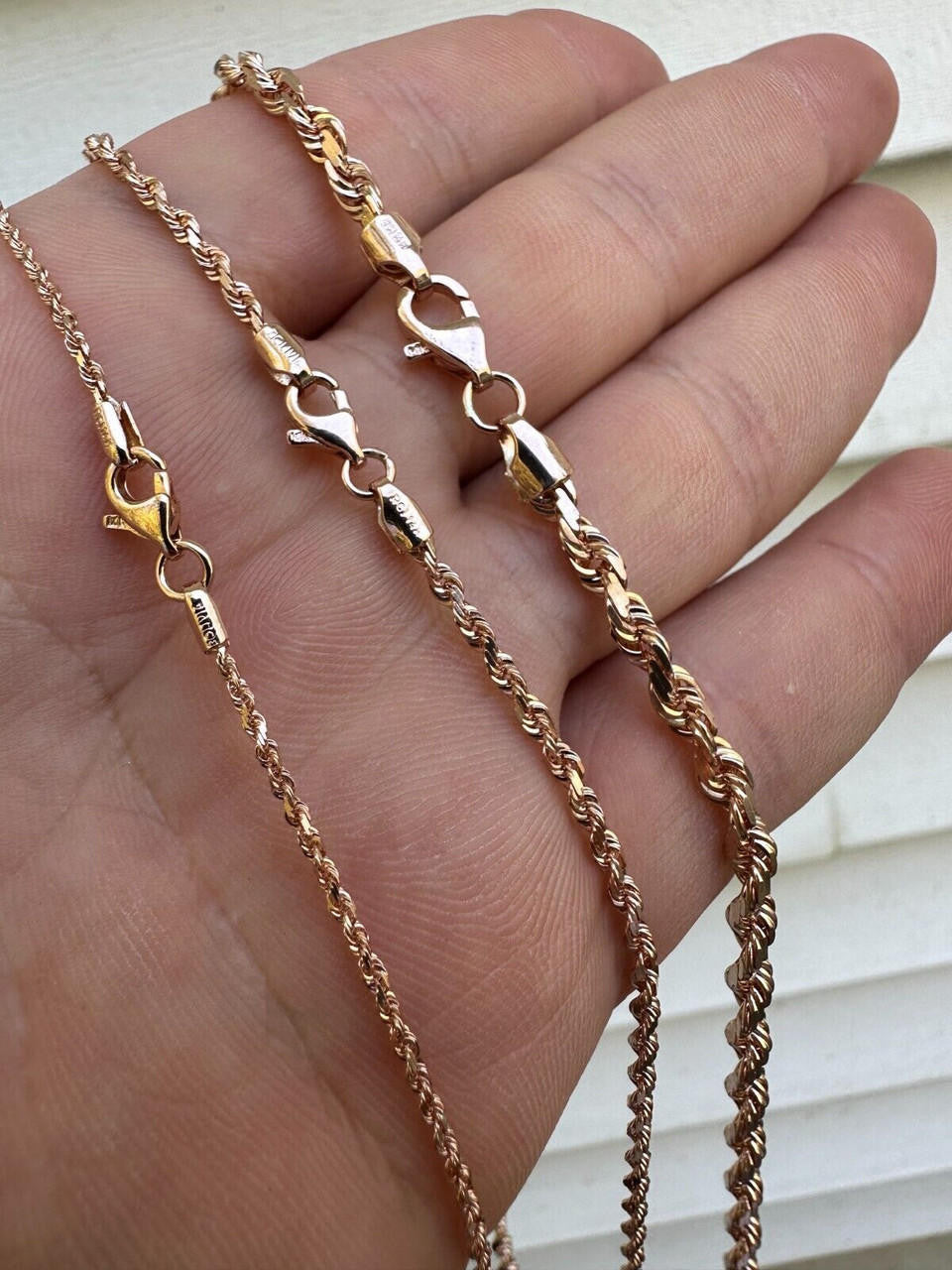 Rope Chain Necklace - 14k Rose Gold - 16"-30" - 1.5mm-6mm