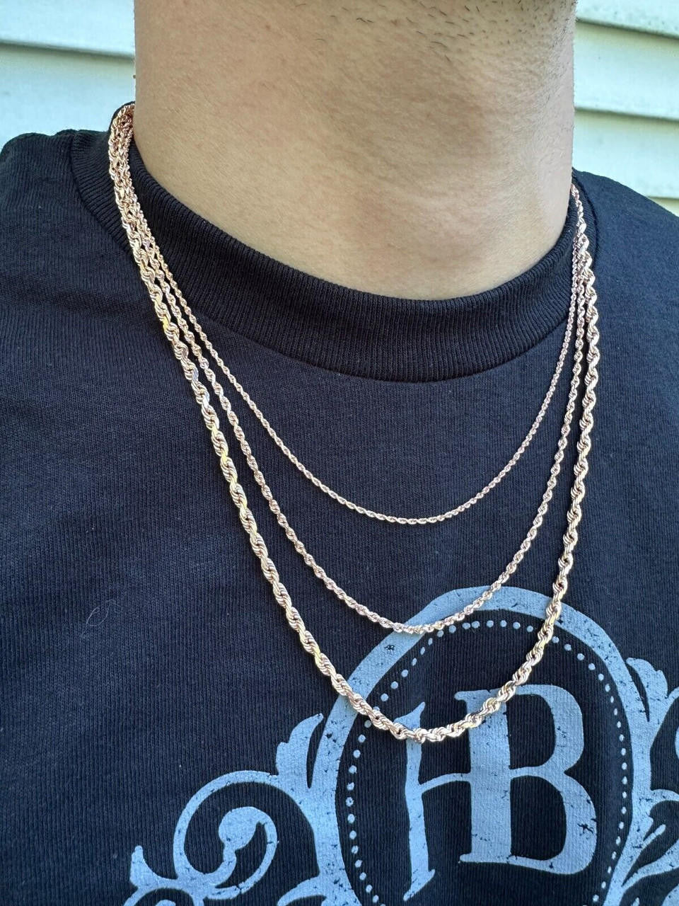 Rope Chain Necklace - 14k Rose Gold - 16"-30" - 1.5mm-6mm