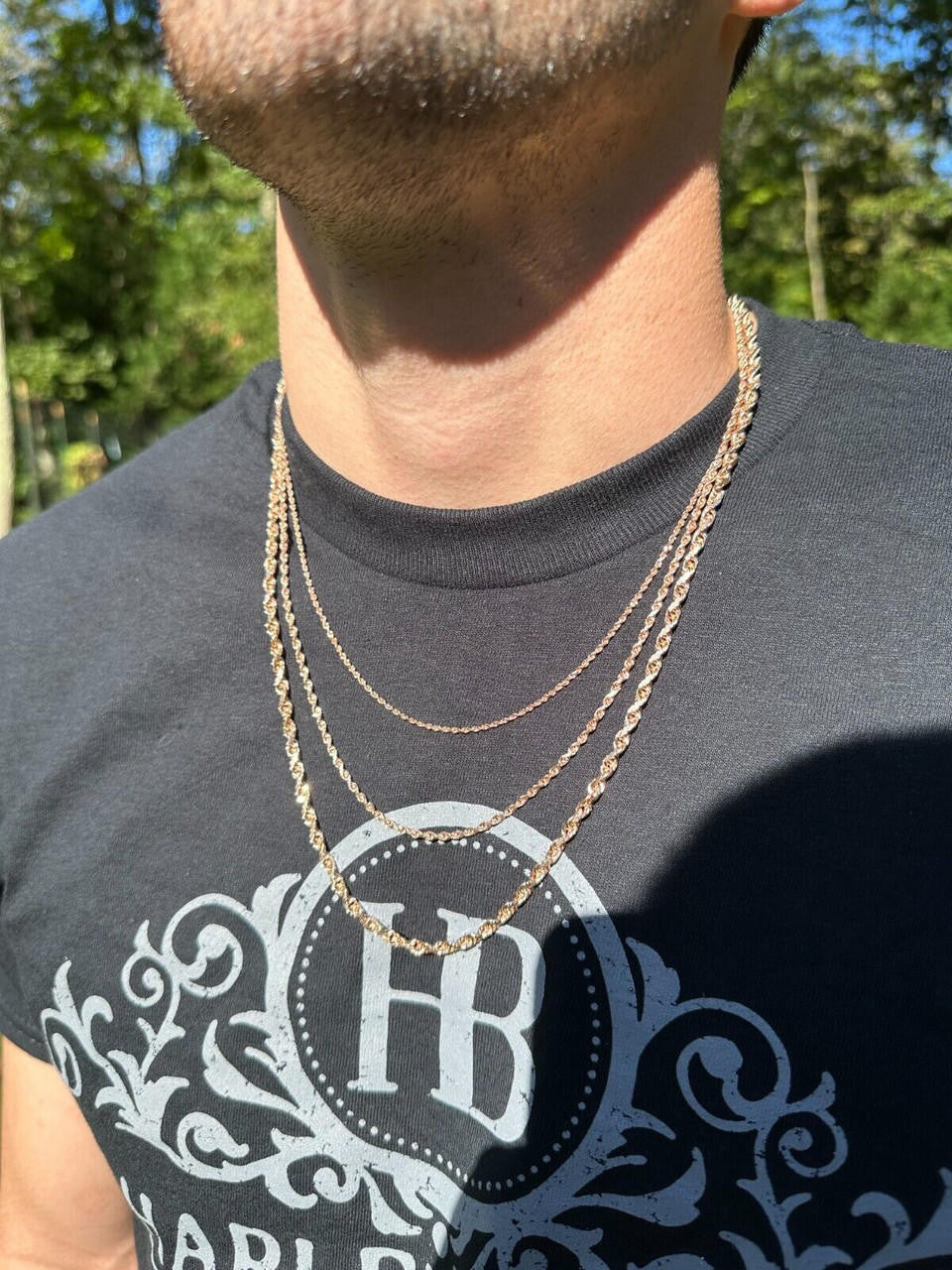 Rope Chain Necklace - 14k Rose Gold - 16"-30" - 1.5mm-6mm