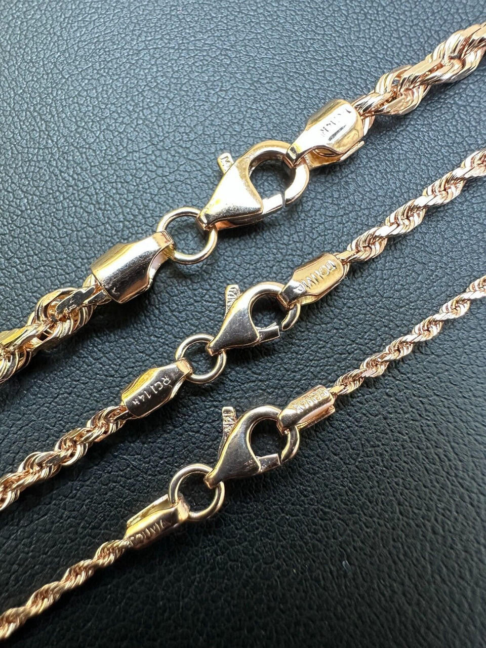 Rope Chain Necklace - 14k Rose Gold - 16"-30" - 1.5mm-6mm