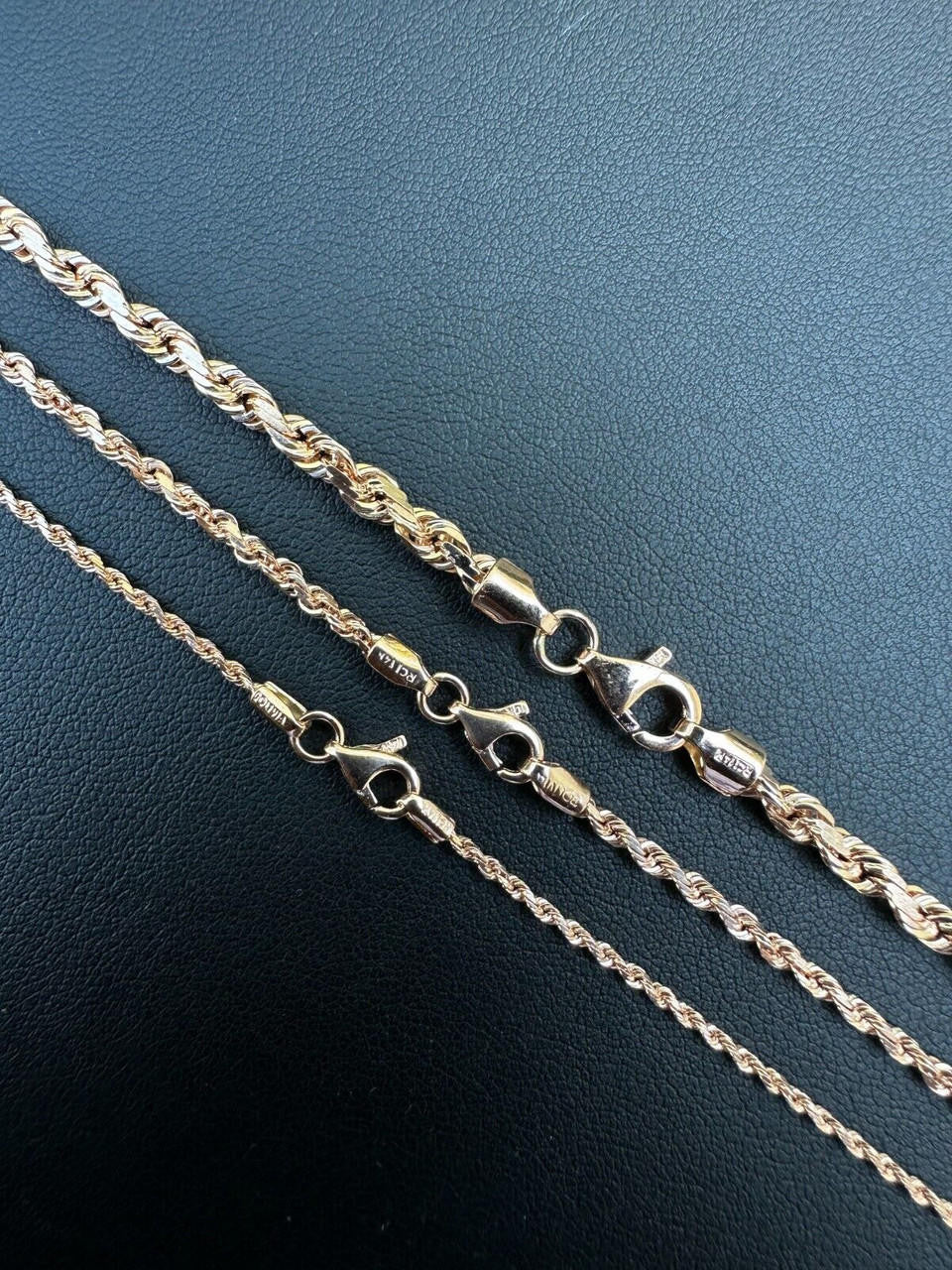 Rope Chain Necklace - 14k Rose Gold - 16"-30" - 1.5mm-6mm