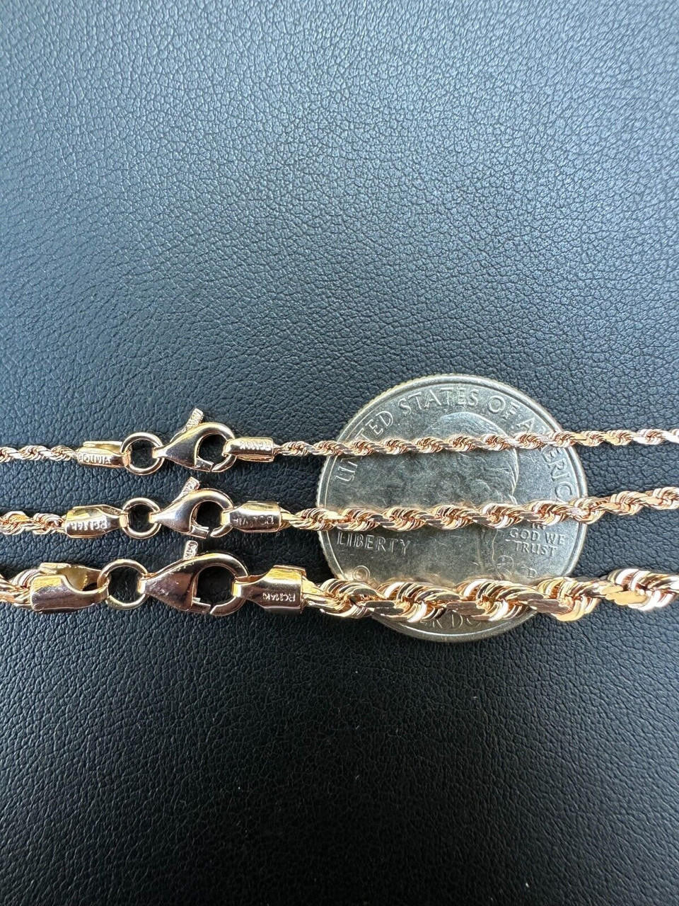 Rope Chain Necklace - 14k Rose Gold - 16"-30" - 1.5mm-6mm
