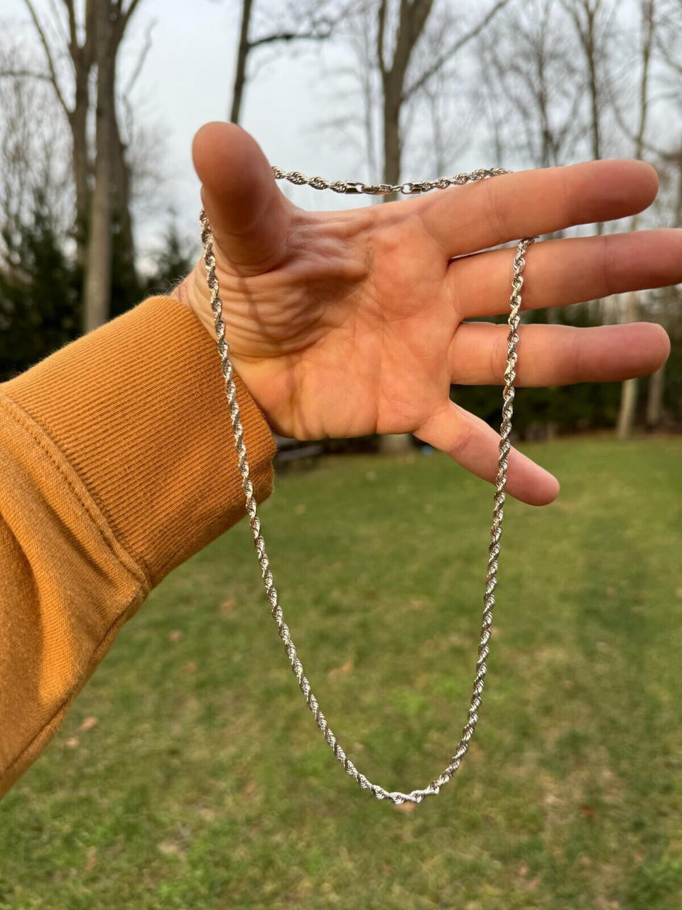 Rope Chain Necklace - 14k White Gold - 16"-30" - 1.5mm-4mm