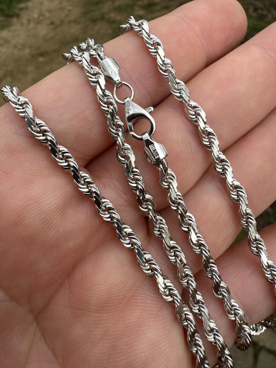 Rope Chain Necklace - 14k White Gold - 16"-30" - 1.5mm-4mm