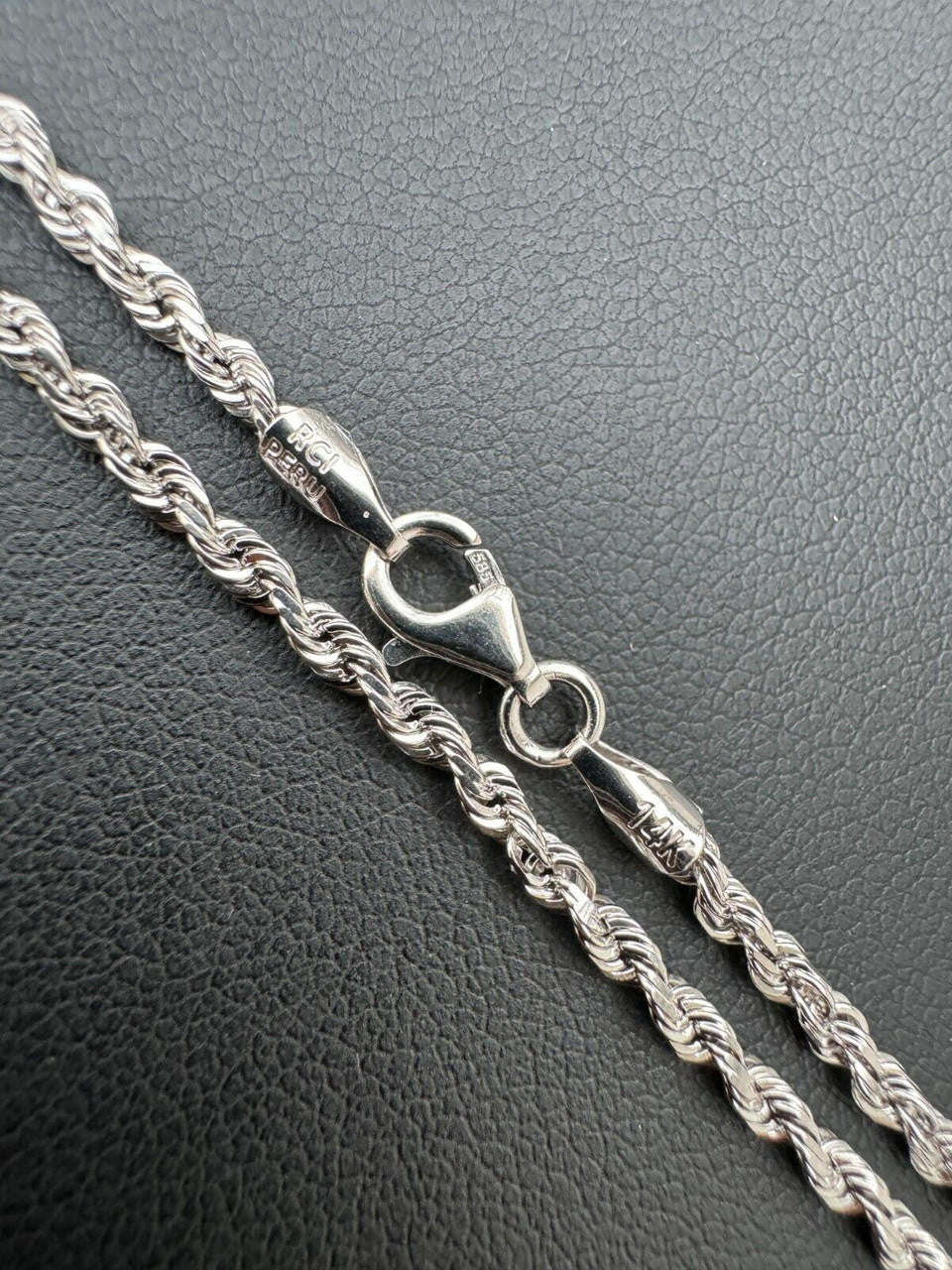 Rope Chain Necklace - 14k White Gold - 16"-30" - 1.5mm-4mm