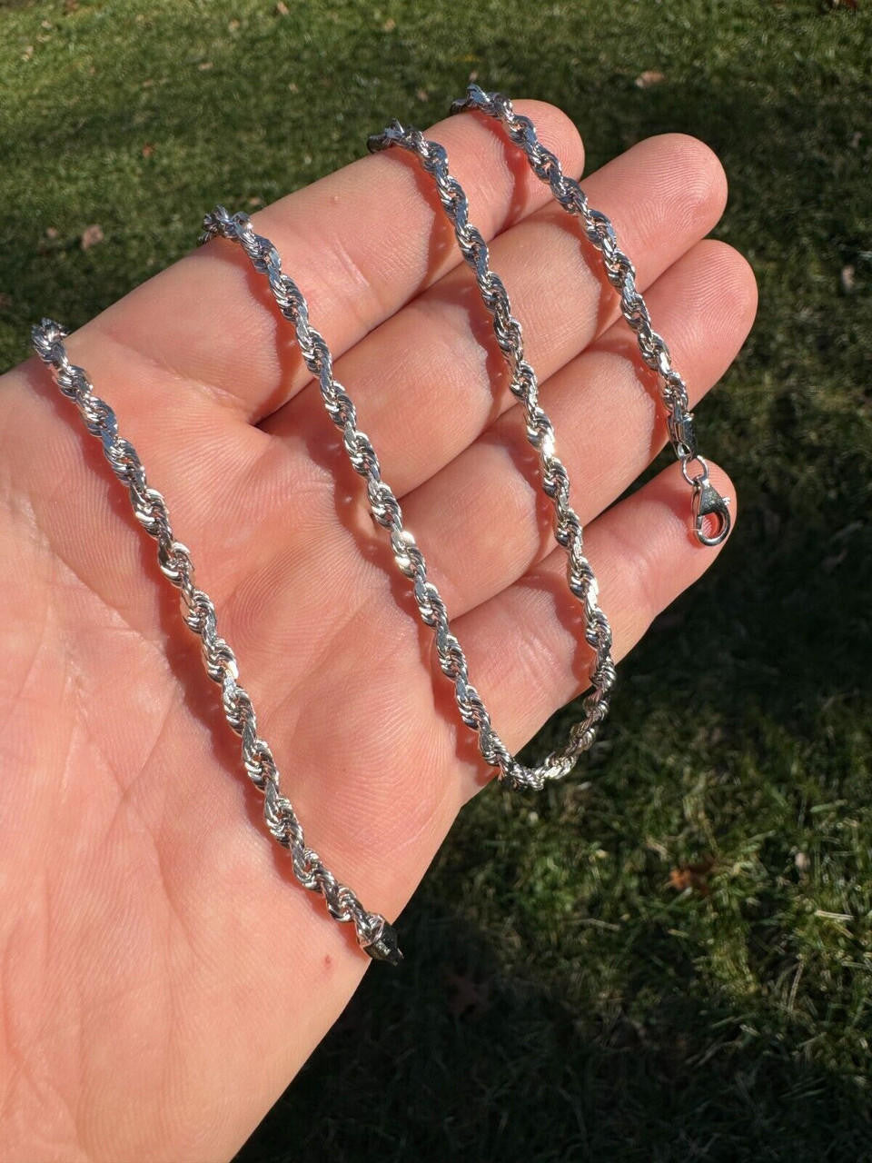 Rope Chain Necklace - 14k White Gold - 16"-30" - 1.5mm-4mm
