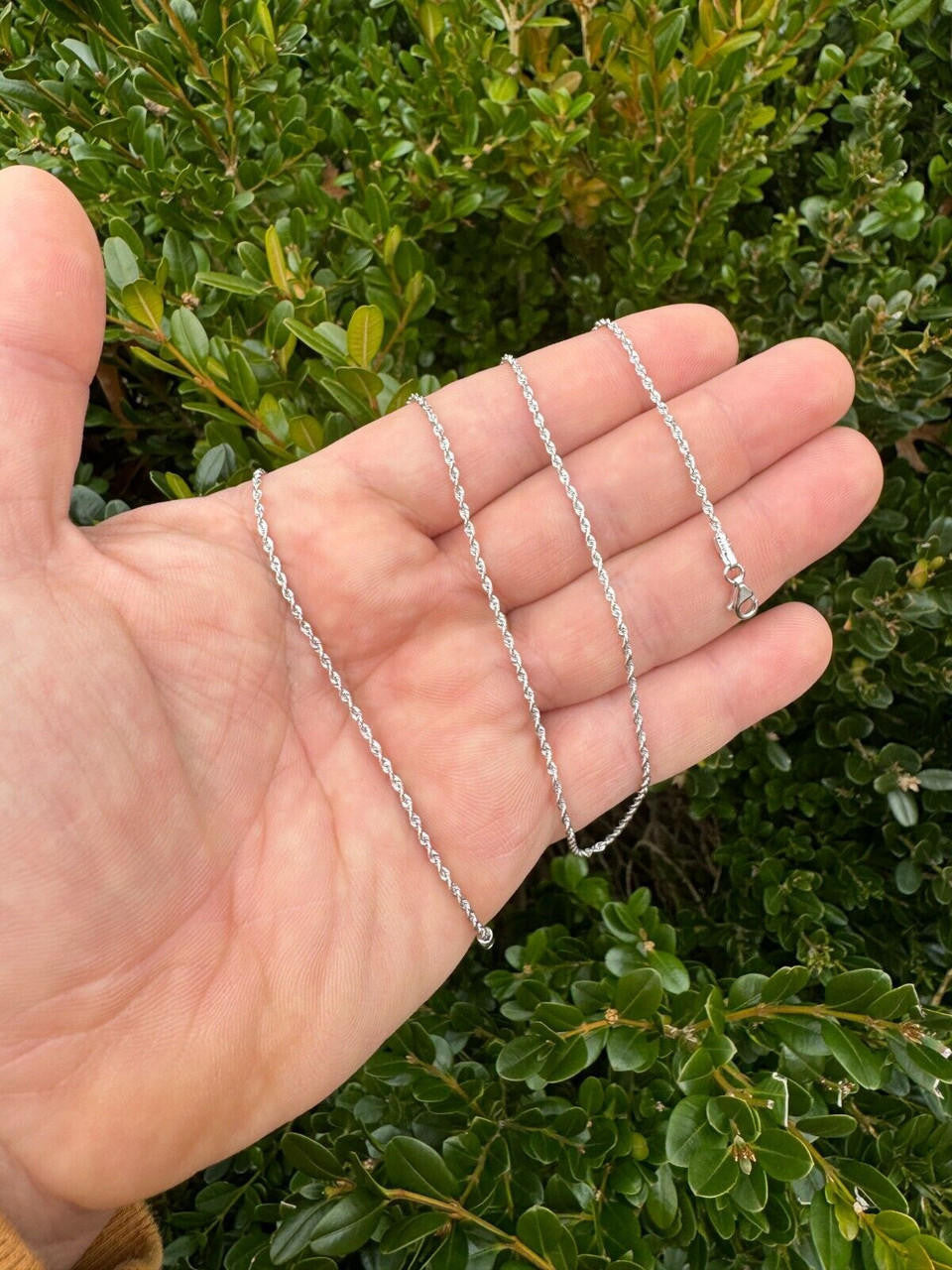 Rope Chain Necklace - 14k White Gold - 16"-30" - 1.5mm-4mm