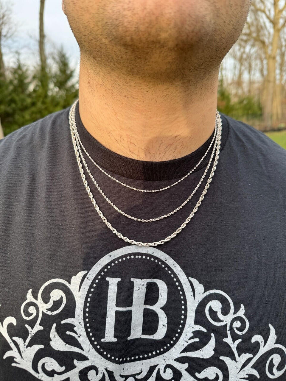 Rope Chain Necklace - 14k White Gold - 16"-30" - 1.5mm-4mm