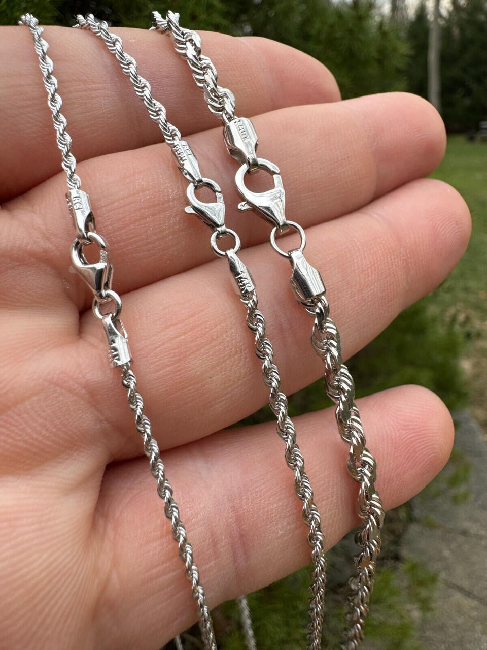 Rope Chain Necklace - 14k White Gold - 16"-30" - 1.5mm-4mm
