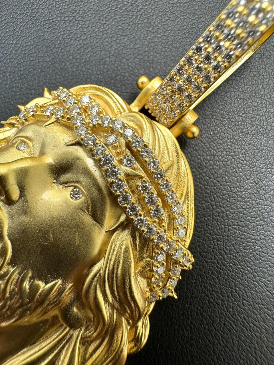 MOISSANITE Passion Of The Christ Jesus Pendant - 14k Gold Vermeil 925 Silver - 3 Sizes 1.5"-3"
