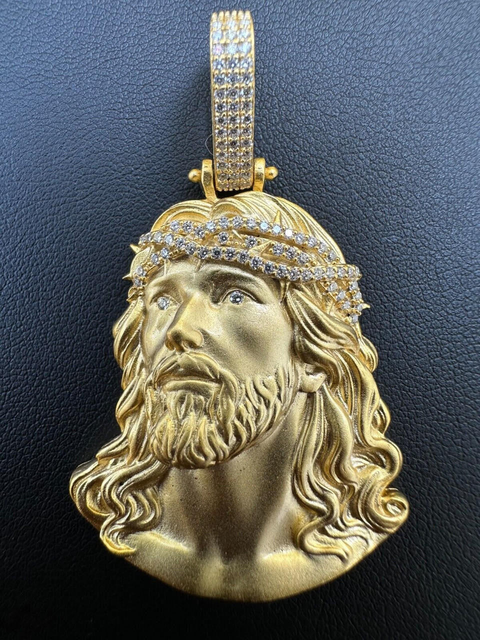MOISSANITE Passion Of The Christ Jesus Pendant - 14k Gold Vermeil 925 Silver - 3 Sizes 1.5"-3"