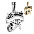 Egyptian Eye Of Horus Evil Eye Pendant - 14k Gold Vermeil or Oxidized 925 Silver - Small 1.25"