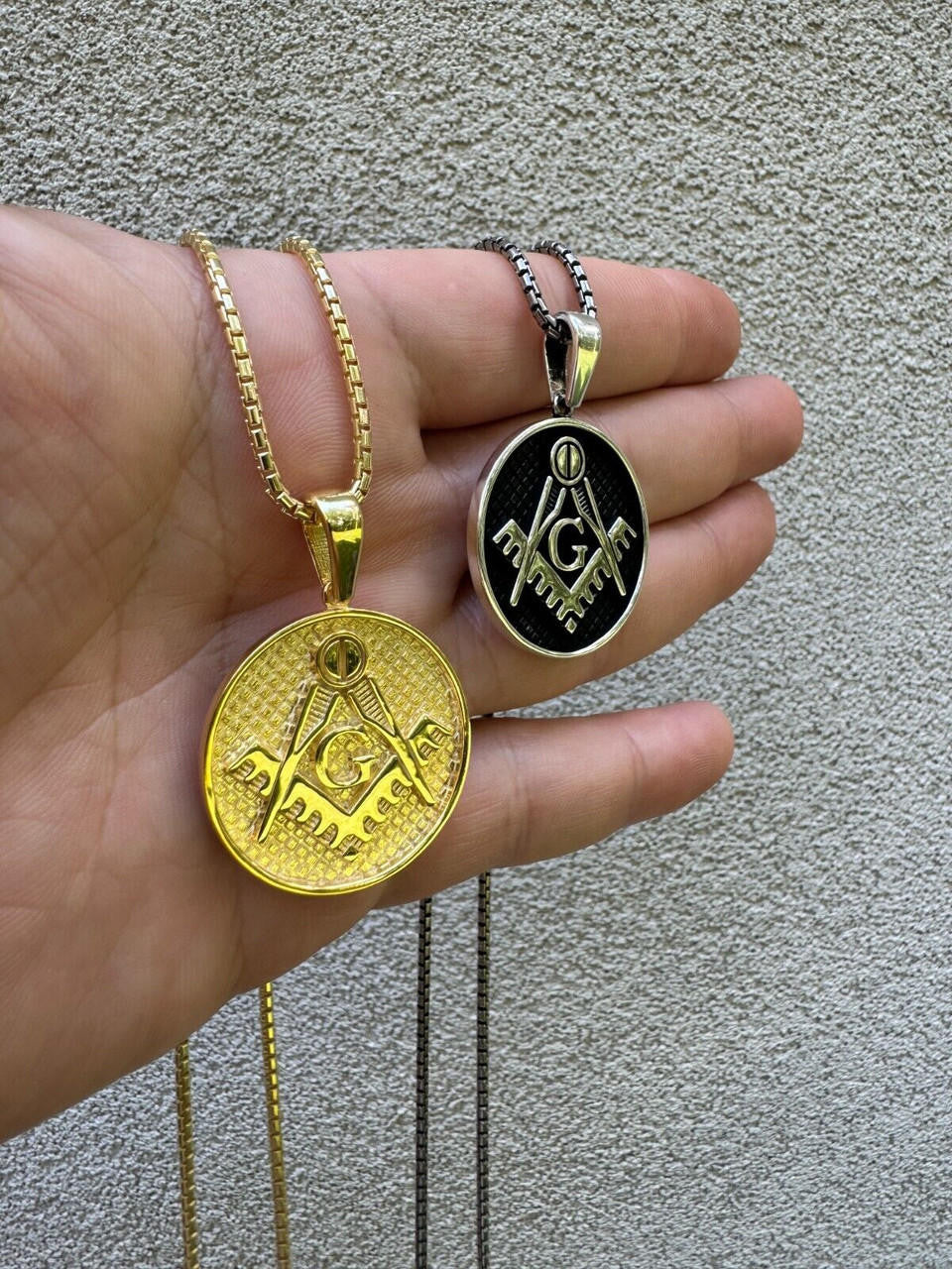 Freemason Masonic G Pendant - 14k Gold Vermeil Or Oxidized 925 Silver - Small 1.5"