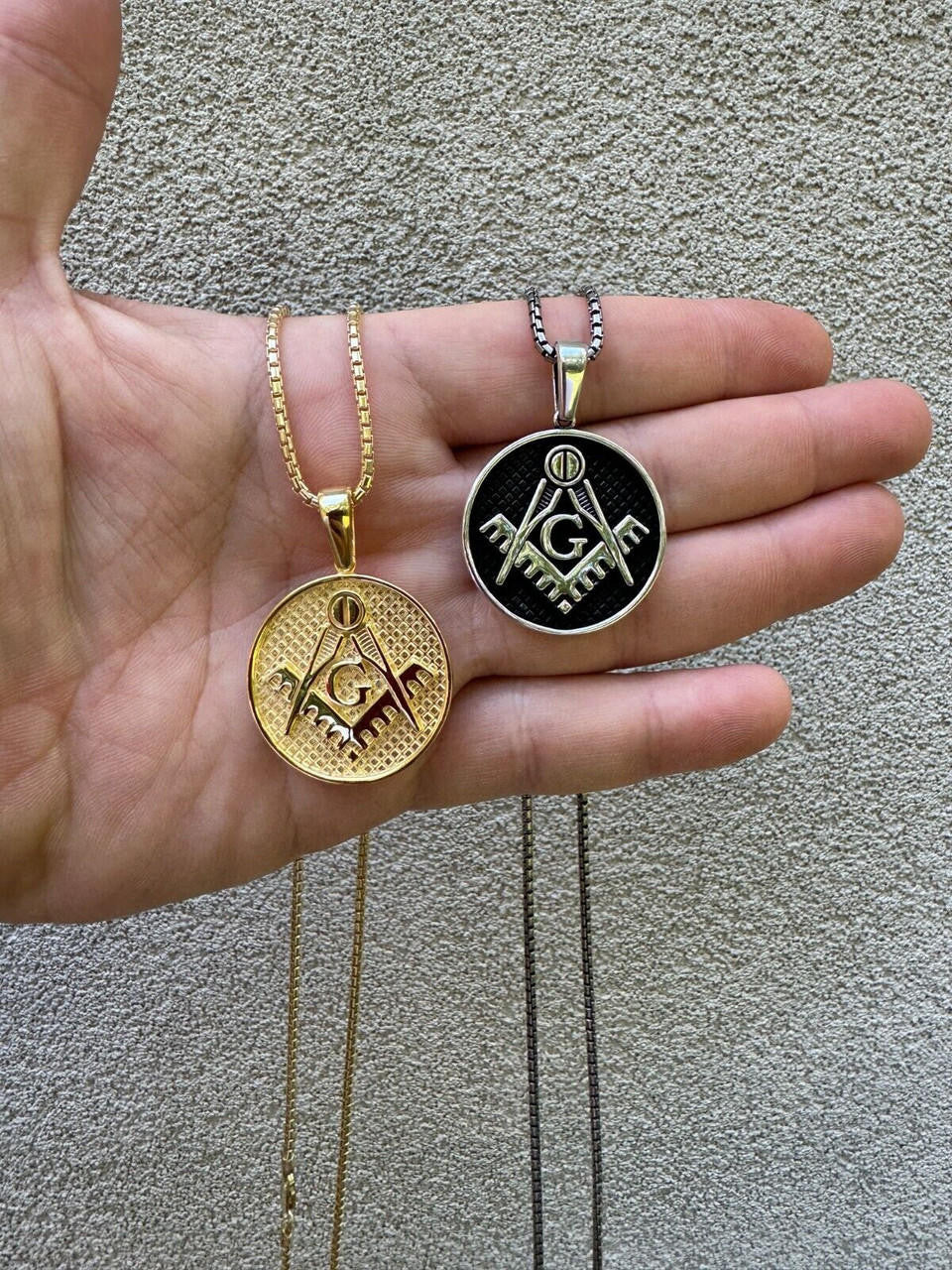 Freemason Masonic G Pendant - 14k Gold Vermeil Or Oxidized 925 Silver - Small 1.5"